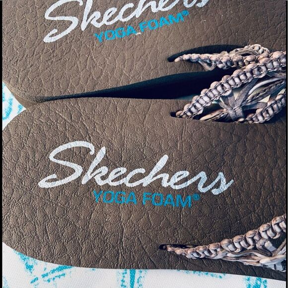 Skechers Modern Comfort Women's Meditation Ocean Breeze Brown Thong - Picture 3 of 10